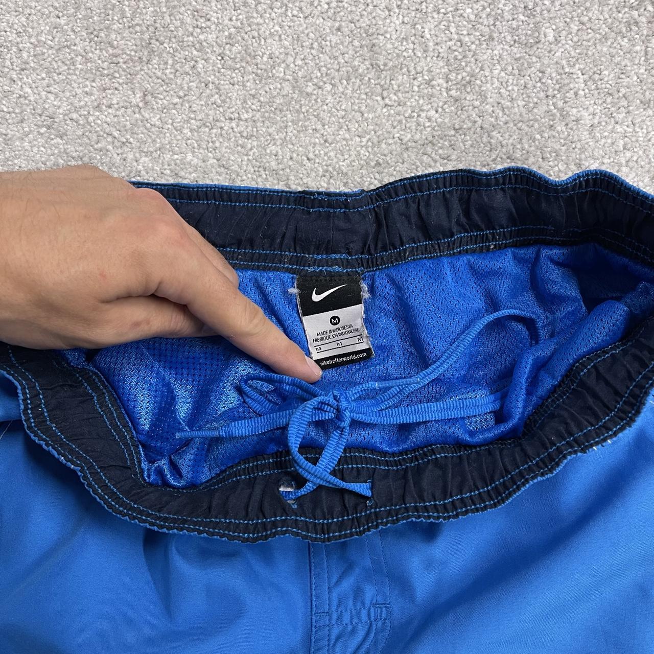 Y2K Nike swim shorts blue Loose floaty sports mesh lined summer holiday shorts