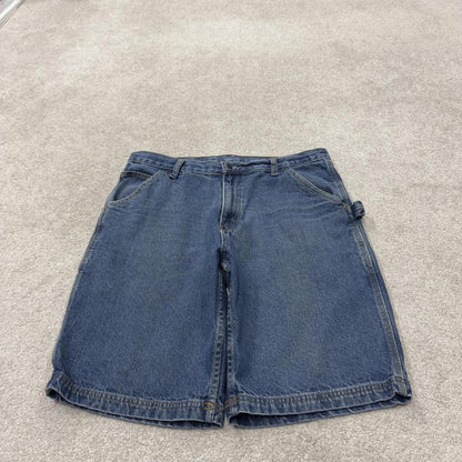 Denim carpenter shorts cargo loose blue RK skater style surf festival jorts
