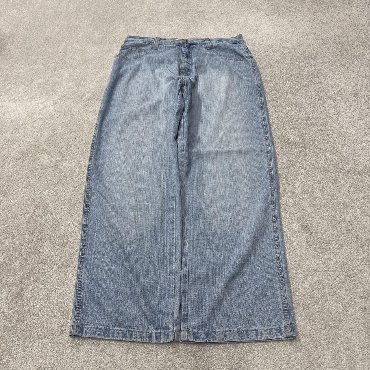 Y2K baggy denim surf jeans W36L32 blue Loose leg Dodeca skater style loose leg jeans