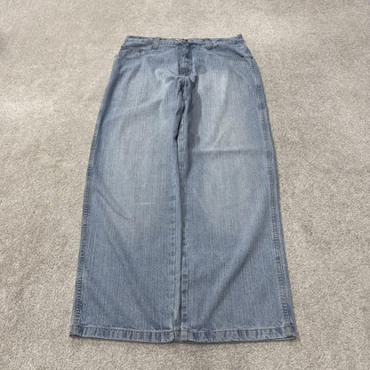 Y2K baggy denim surf jeans W36L32 blue Loose leg Dodeca skater style loose leg jeans