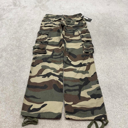 Camo cargo pants W30L31 khaki green camouflage straight y2k style cargo trousers
