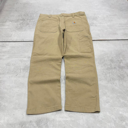 Mens Carhartt carpenter pants W36 L28 tan relaxed 90s style cargos