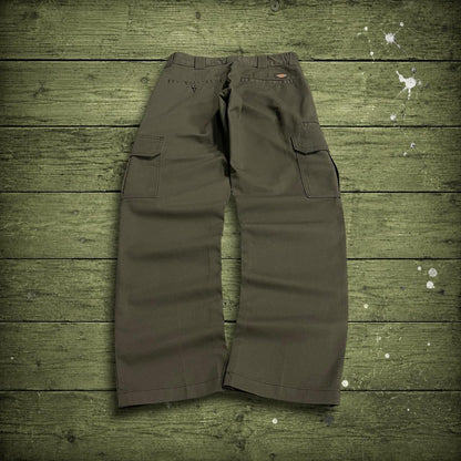 Dickies cargo pants y2k green Slim straight leg chino skater style trousers