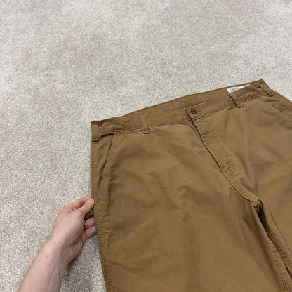 Carhartt carpenter shorts y2k tan Loose skater style canvas cargo work jorts
