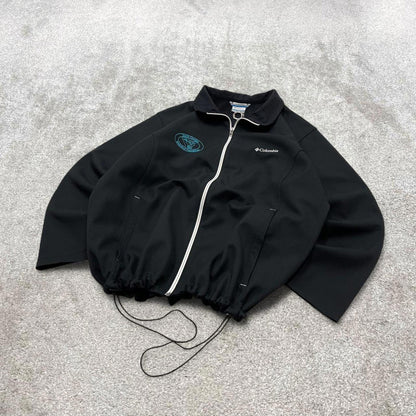 00s Columbia windbreaker jacket y2k style 2XL women's black full zip soft shell coat technical