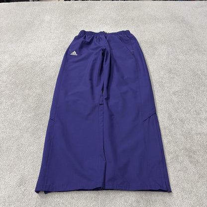 Baggy Y2K Adidas tracksuit bottoms purple large wide leg lined side embroidered logo track pants