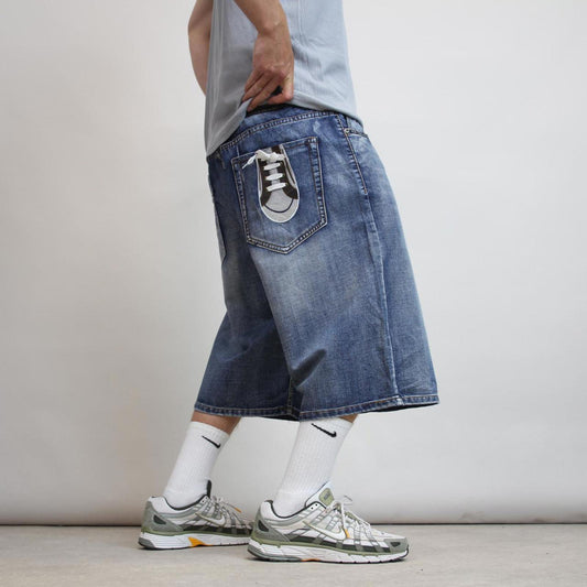 Mens Baggy Denim Shorts W42