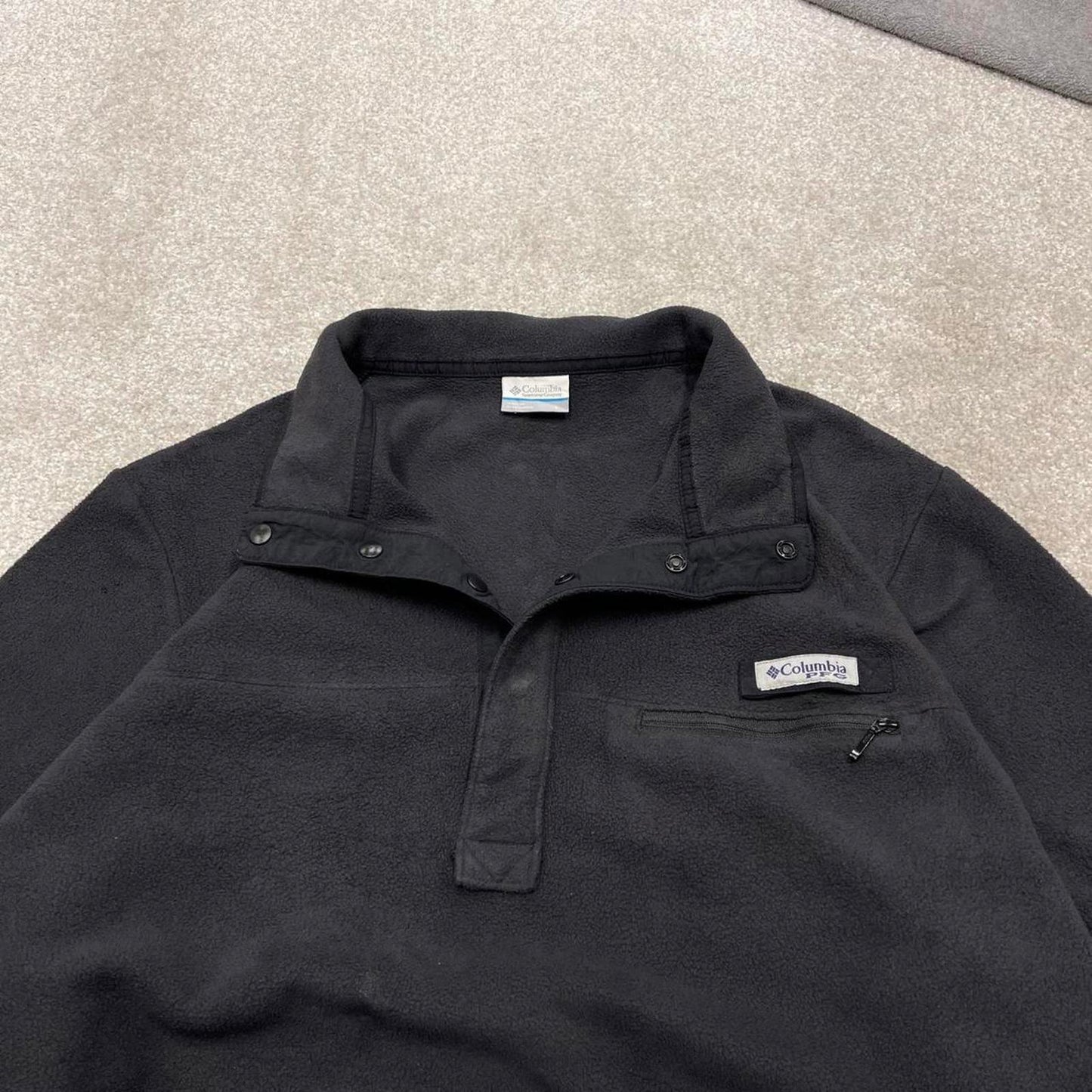 00s Columbia technical fleece L men's black snap t y2k style autumn pullover
