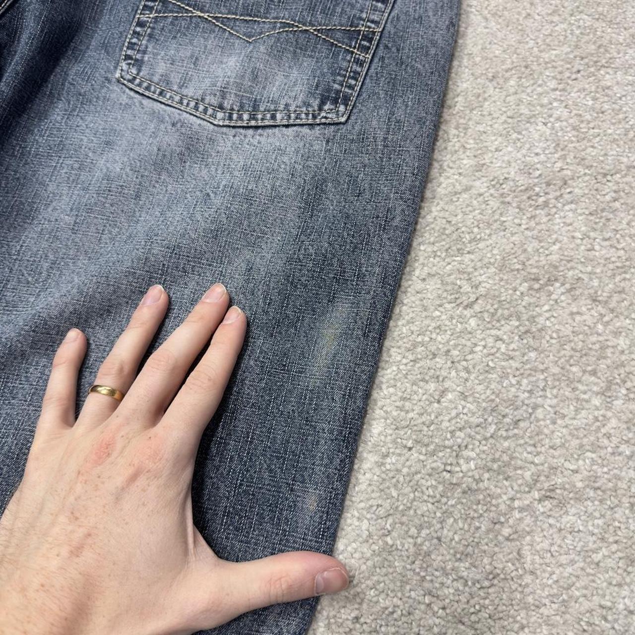 Baggy denim shorts y2k embroidered blue P.J. Mark skater style surf jorts