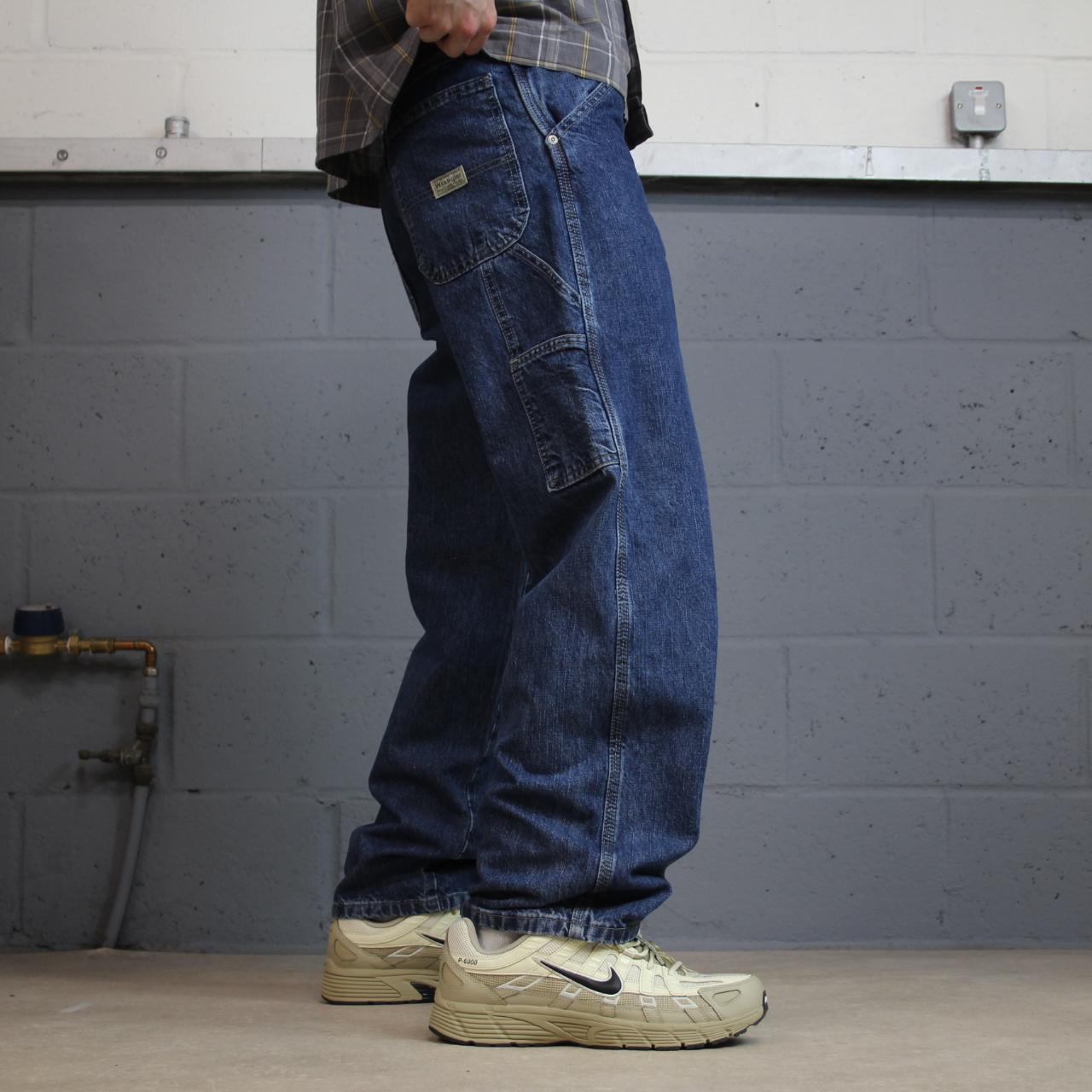 Wrangler carpenter jeans y2k blue W29L30 Loose straight leg skater style utility workwear trousers