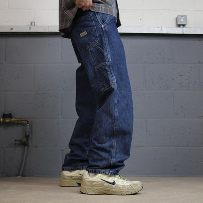 Wrangler carpenter jeans y2k blue W29L30 Loose straight leg skater style utility workwear trousers