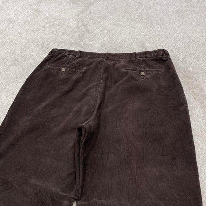 Brown Haggar corduroy trousers W38L32 baggy jumbo cord pants 90s skate style