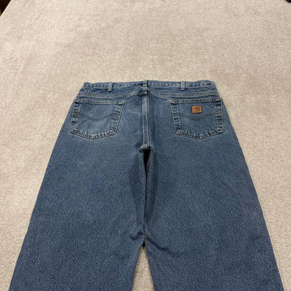 Vintage Y2K Carhartt jeans checkered lining blue Loose flannel skate style workwear pants