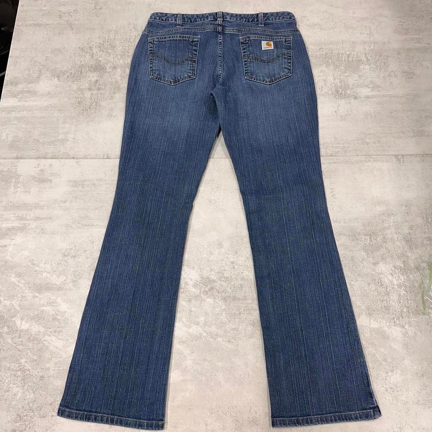 Blue Carhartt jeans 10 W34L33 curvy fit bootcut denim jeans