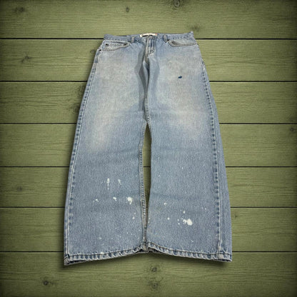 Y2K Levi’s 505 jeans straight leg light wash blue Straight fit 5 pocket pants red tab logo