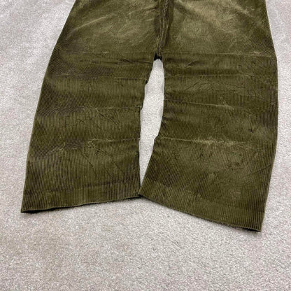 Baggy Orvis corduroy pants W40L31 green wide wale jumbo cord trousers 90s skater style
