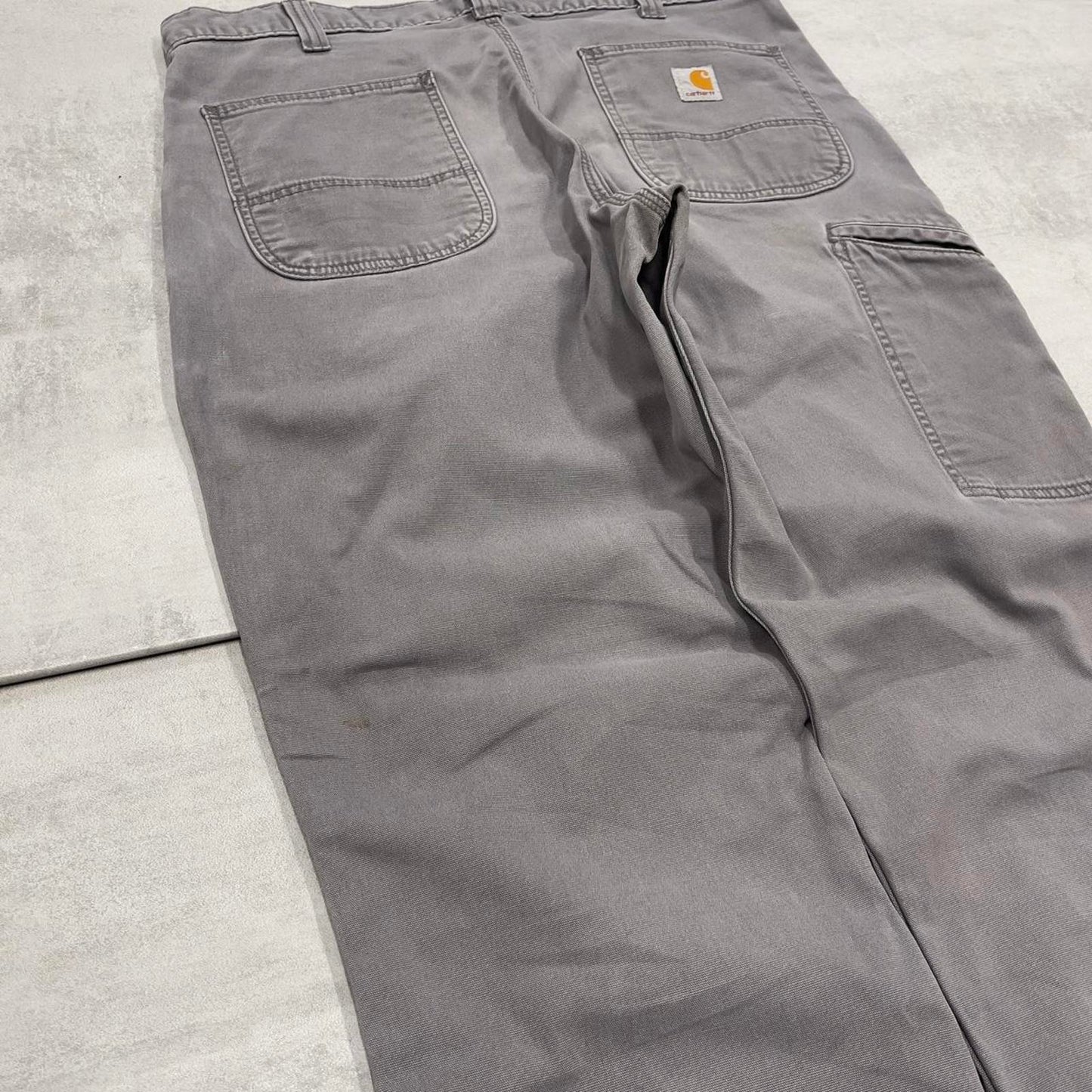 Mens Carhartt carpenter pants W36 L32 grey relaxed fit skater style cargos