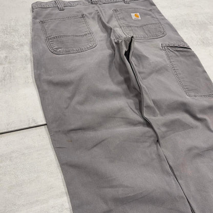 Mens Carhartt carpenter pants W36 L32 grey relaxed fit skater style cargos