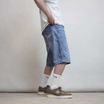 Mens Loose BKE jorts W36 loose denim y2k shorts embroidered design