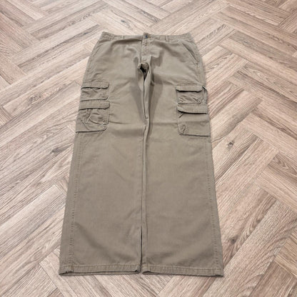 Y2K Wrangler cargo pants tan Loose straight utility workwear skater trousers