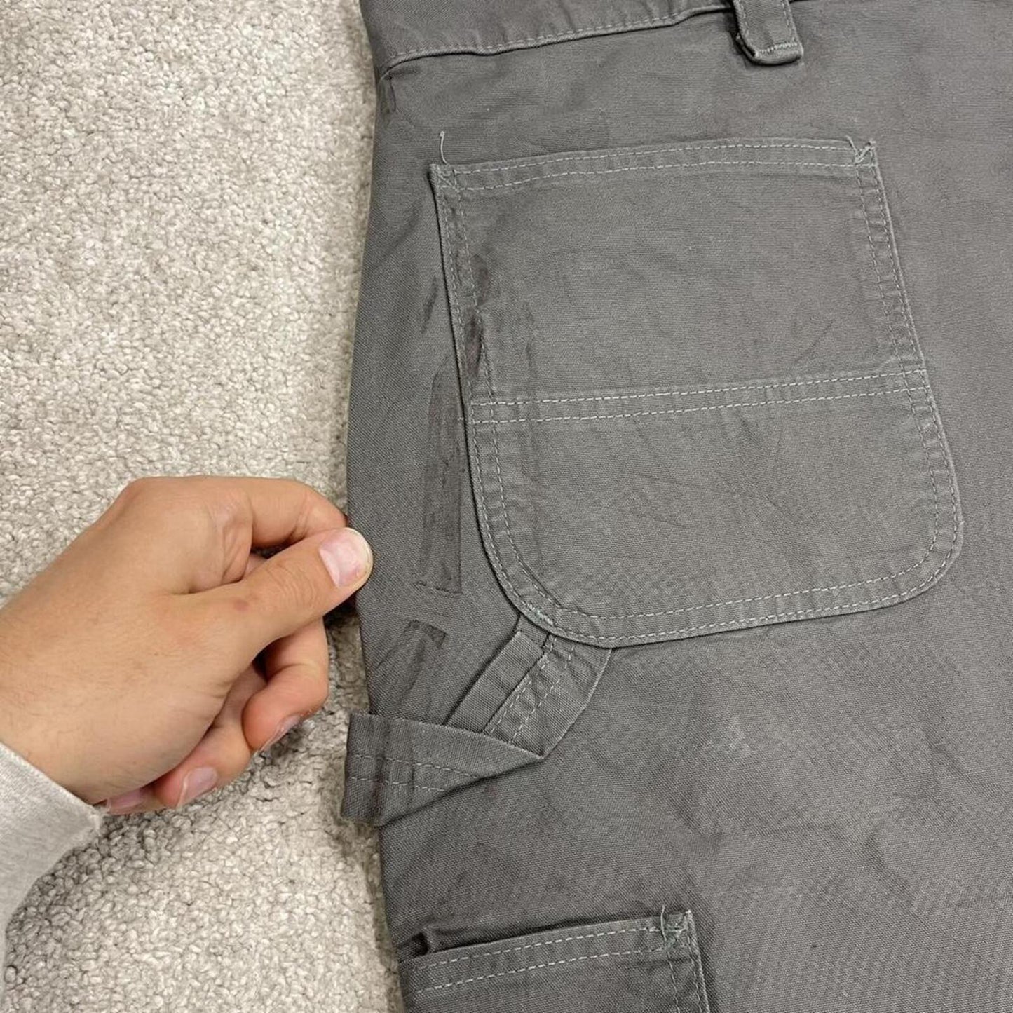 Carhartt baggy cargo shorts carpenter grey Floaty canvasy skater style work shorts