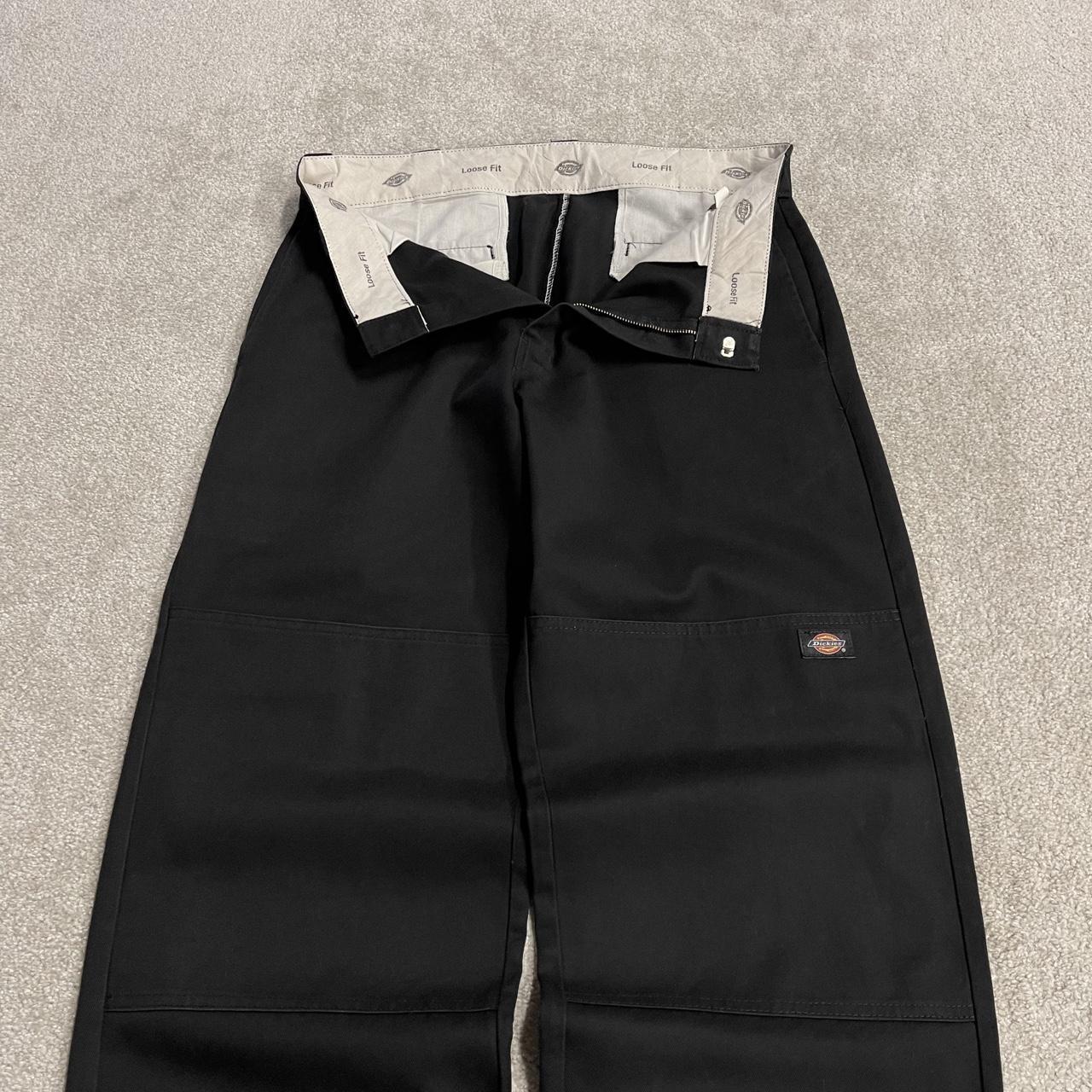 Dickies baggy double knee pants black W34L30 Wide leg chino skate style cargo work trousers