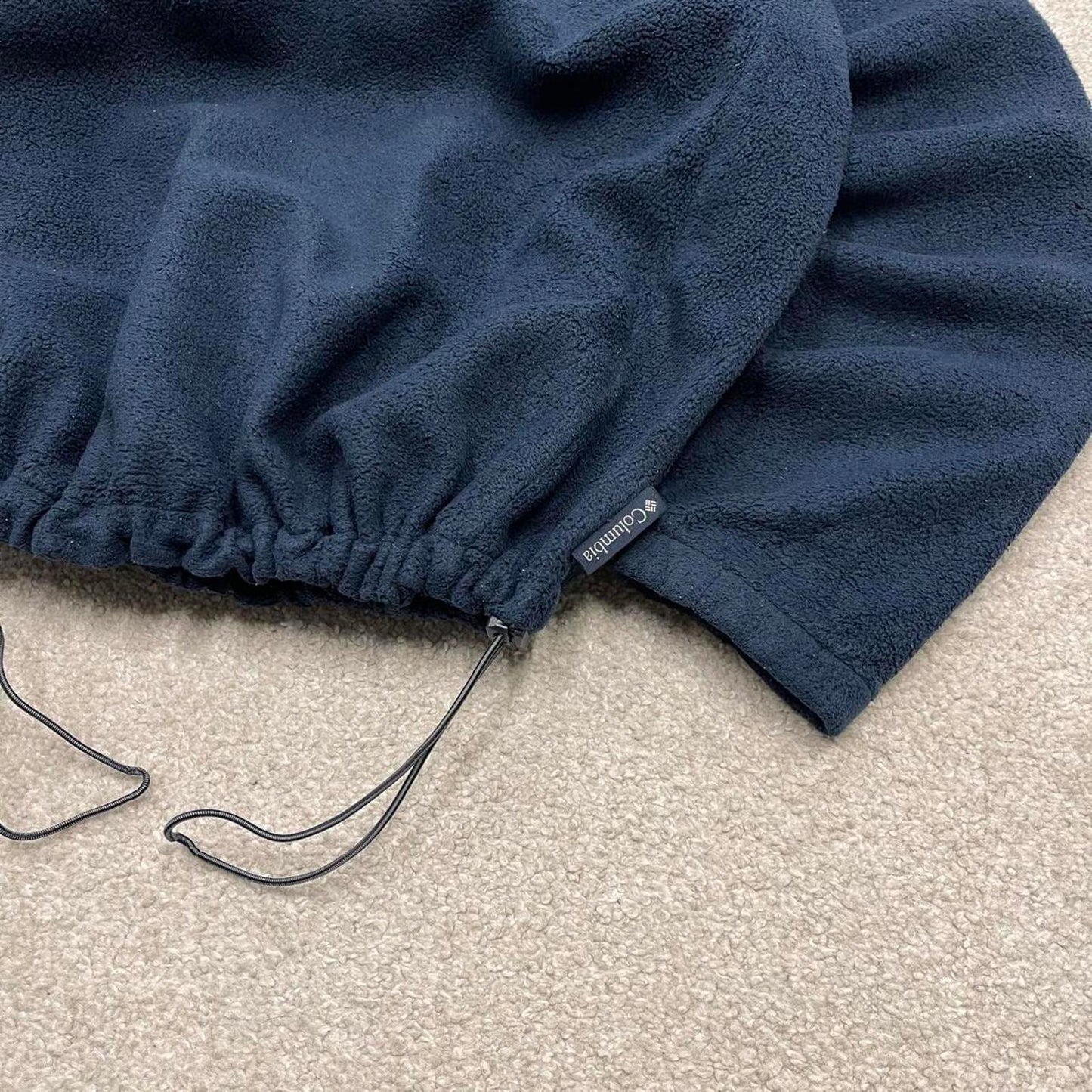 00s Columbia technical fleece M women's navy full zip up y2k style autumn adjustable waist