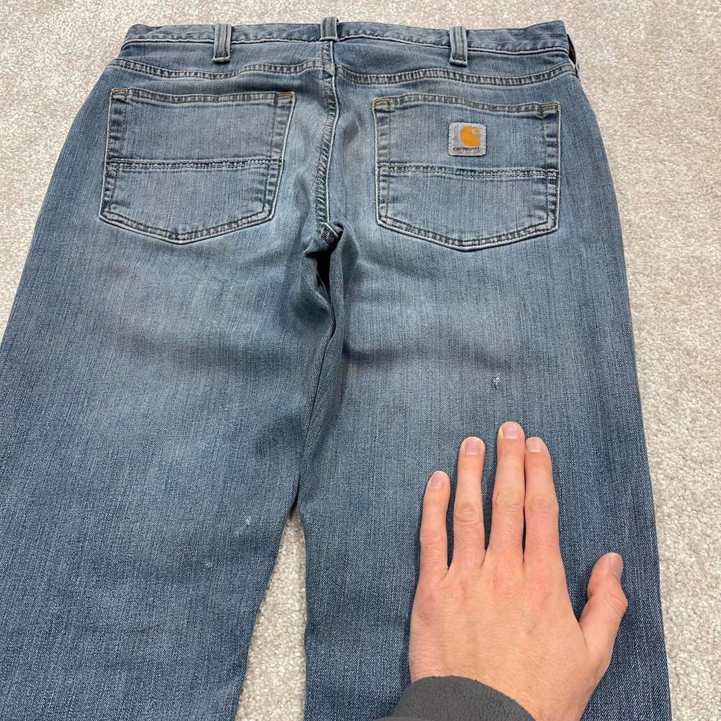 Y2k Carhartt jeans workwear denim W32L30 Mens blue relaxed fit 00s style skater pants