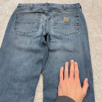 Y2k Carhartt jeans workwear denim W32L30 Mens blue relaxed fit 00s style skater pants