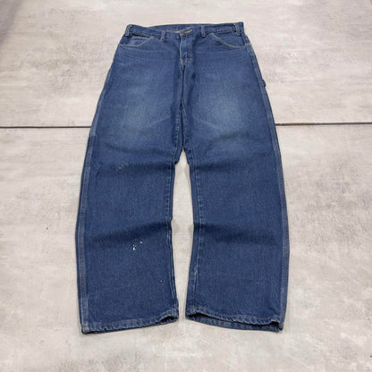 Baggy Dickies carpenter jeans W34L32 90s skate style blue thick denim cargos