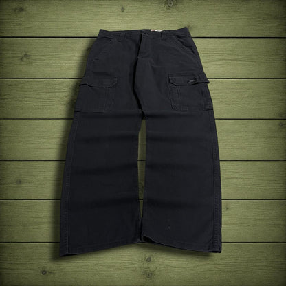 Wrangler cargo pants relaxed fit y2k black Comfy chino style skate work trousers