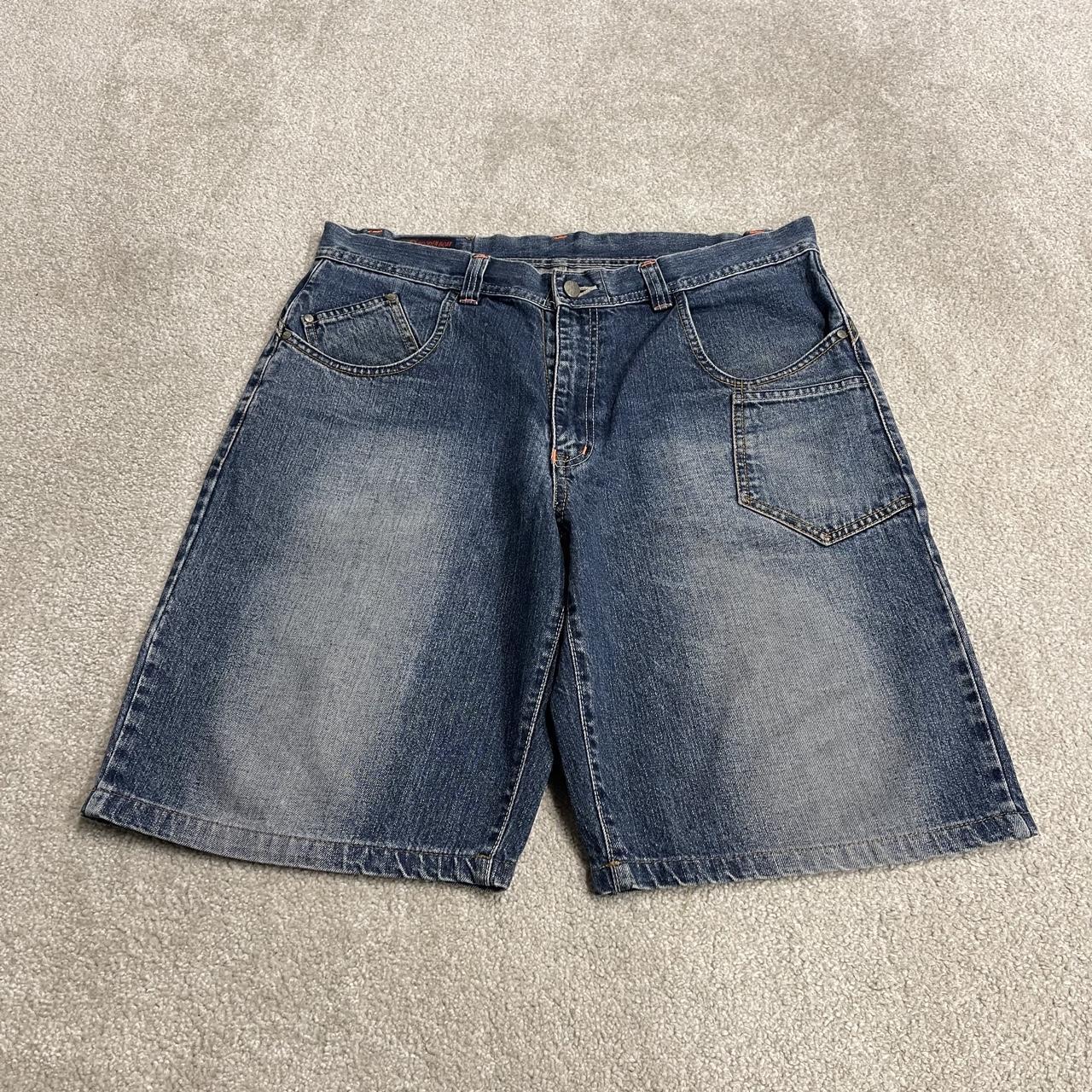 Baggy denim shorts y2k surf blue Loose fit WBJ summer festival jorts