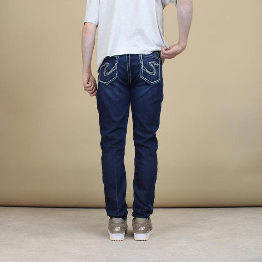 Silver embroidered jeans W33L30