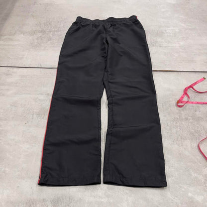 Vintage Womens black Reebok joggers 14 y2k style sportswear track pants side stripe design
