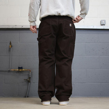 Brown Carhartt double knee carpenter jeans women's 14 90s style canvas cargos