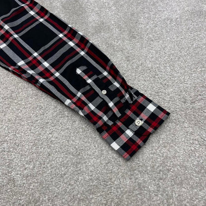 Y2K CHAPS checkered plaid shirt black Long sleeve check button down