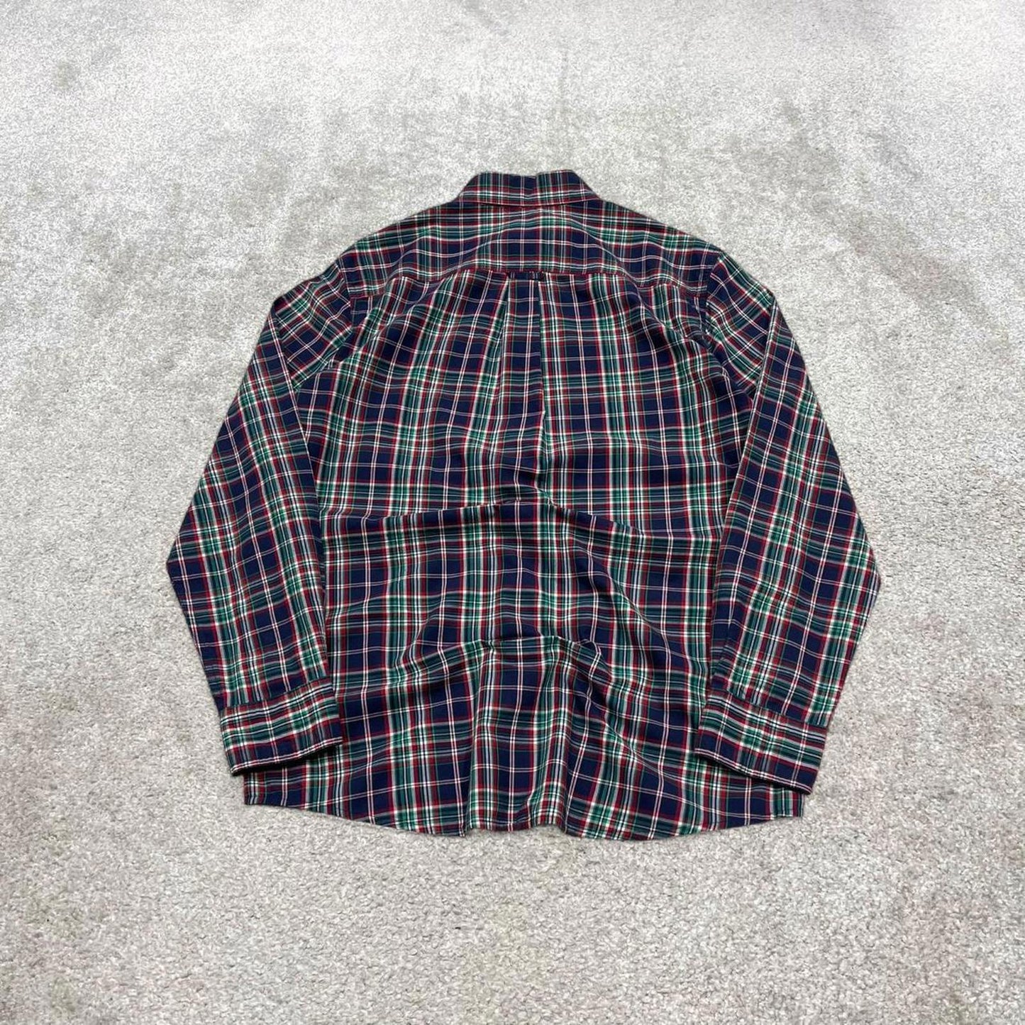 00s Chaps checkered shirt navy M men's long sleeve button up autumn y2k style technical