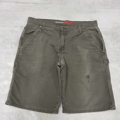 Green Dickies Carpenter Jorts W34 Mens Loose canvas denim cargo summer skate shorts