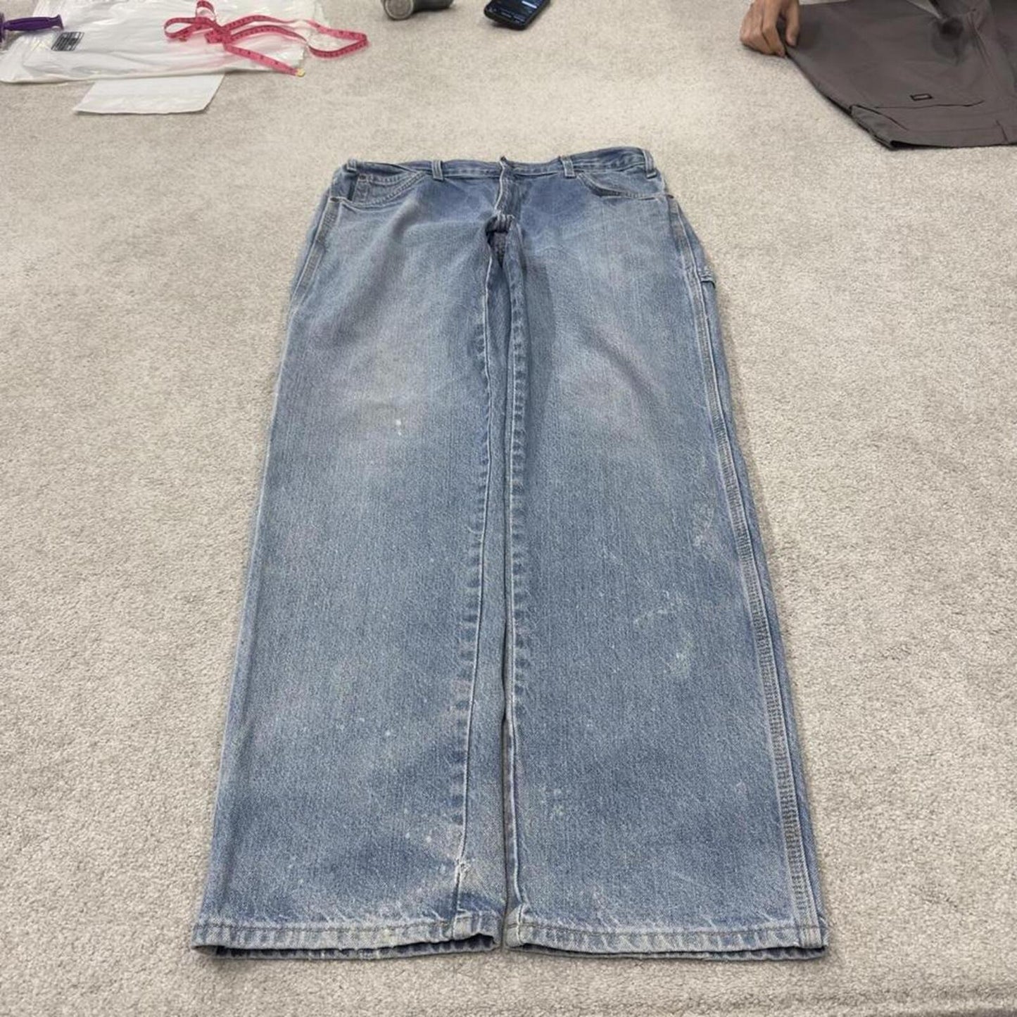 Dickies carpenter jeans loose straight blue Loose denim cargo skater style work pants