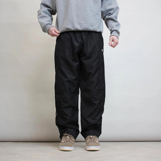 Black Starter tracksuit bottoms M Loose y2k shell suit trackies print logo