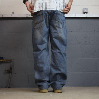 Y2K bootcut jeans U.S. Polo Assn blue Loose boot fit jeans, belt loops and logos