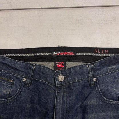 Tony Hawk skate jeans W38L33 slim blue denim skater style jeans