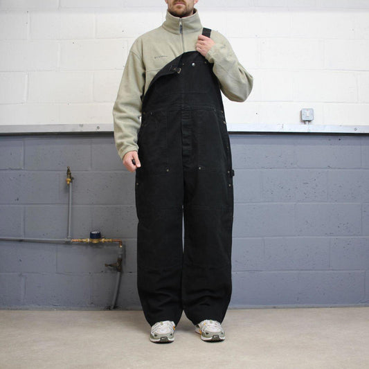 Vintage 90s Dakota dungarees overalls XL black canvas mens loose bib and brace workwear
