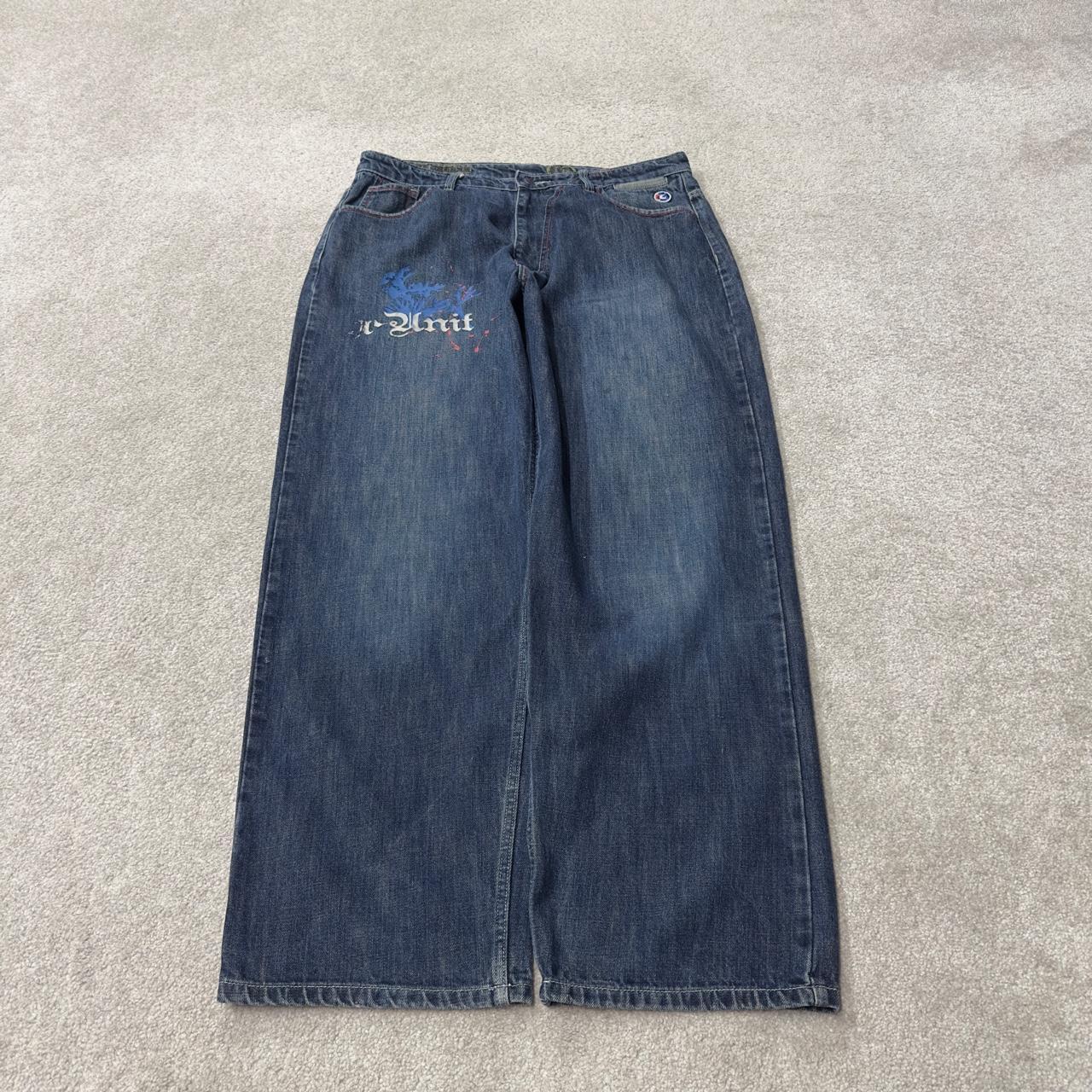 G Unit baggy jeans y2k W38L32 blue Proper baggy skater style Gorilla Unit print design heavy denim