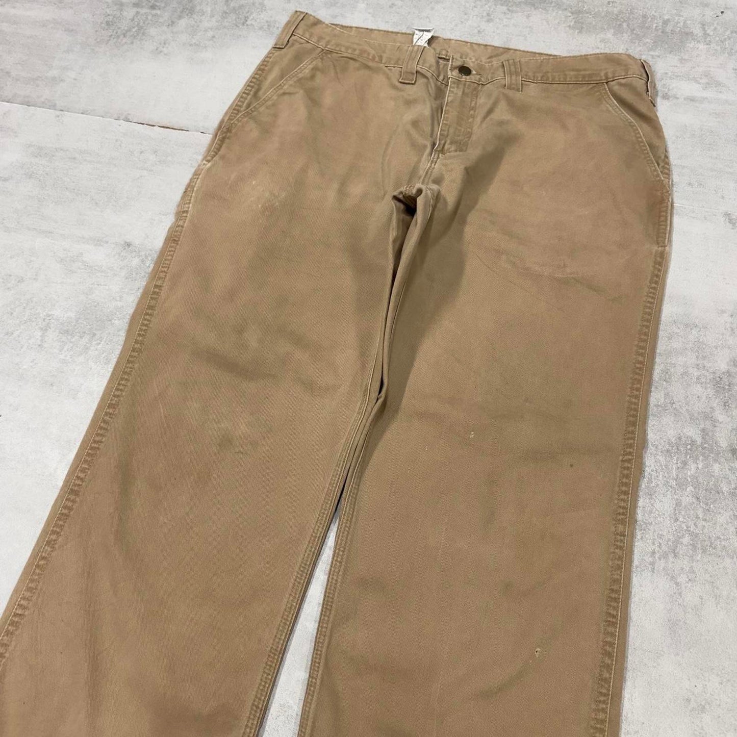 Mens Carhartt carpenter pants W38 L30 tan relaxed 90s style cargos