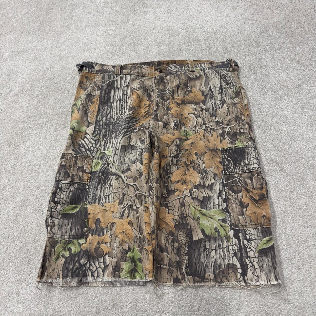 Y2K camo cargo shorts utility XL khaki Loose leg camouflage hunting style cargos