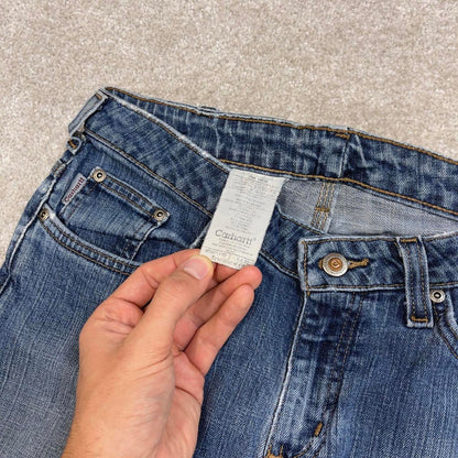 Blue Carhartt jeans size 6x30 women's bootcut 5 pocket work trousers y2k 90s style
