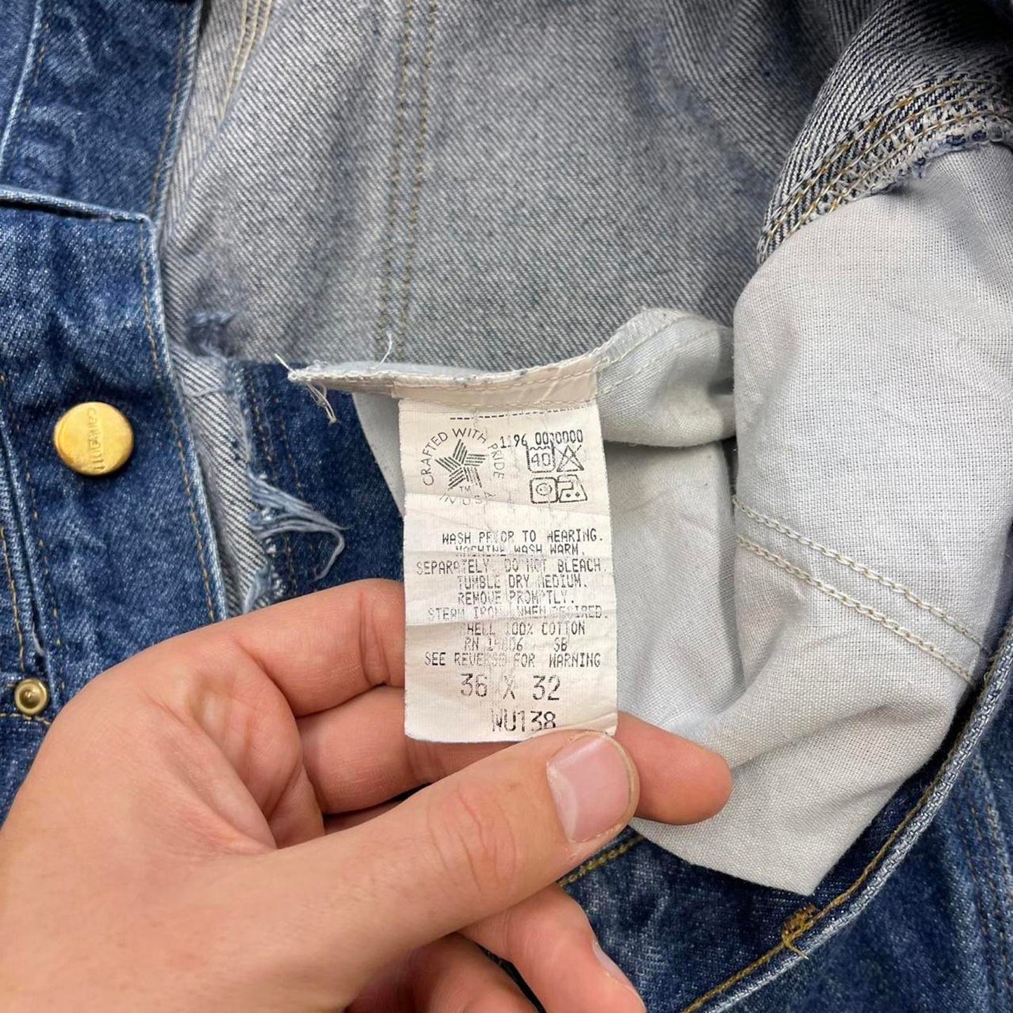 Carhartt double knee carpenter jeans W36L32 baggy blue denim 90s skater style work cargos