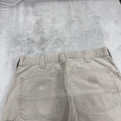 Mens Carhartt carpenter pants W32 L26 beige loose 90s style cargos