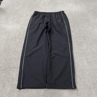 Vintage Nike baggy tracksuit bottoms black wide leg L swoosh logo track pants